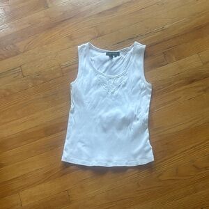 Lauren Ralph Lauren 100% Cotton Lace Detail Tank Top